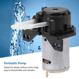 Peristaltic Dosing Pump DC 12 V / 24 V DIY Hose Head for Chemical Analysis in the Aquarium Laboratory (Black 24 V 2 x 4)