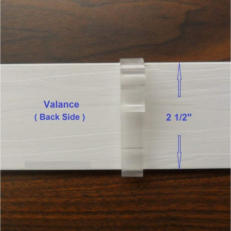 Valance Clips 10pcs 2-1/2'' Window Blinds Hidden Clip Clear Plastic