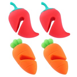 4pcs Lid Lifters Carrots and Peppers Shaped Pot Lid Holders Spill Proof Lid Lifter Kitchen Pots Cute Cartoon Design Prevent Boil Over Reduce Spills Kitchen Gadgets