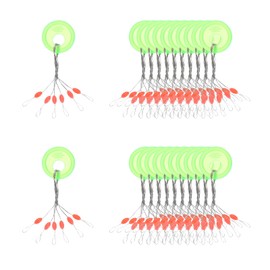PATIKIL Fishing Rubber Bobber Beads Stoppers, 600 Pieces 6 in 1 Float Sinker Stop Oval Shape S Size for Fishing Line, Red
