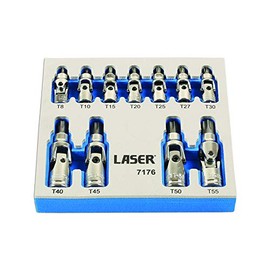 Laser 7176 Tools-Star Bit Set-Tamperproof/Universal Joint 11pc-7176
