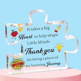 QMVMV Teacher Gifts for Women Men, Puzzle-Shaped Acrylic Plaque Teachers Gifts, Gifts for Teacher Male Gift Female Plaque Gift for Teachers Day from Student