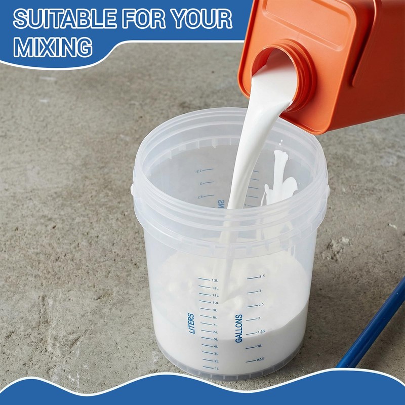 Lounsweer 5 Gallon 2 Pack Clear Bucket with Lid &
