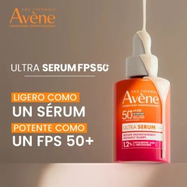 ☀️✨ Avène Ultra Serum FPS50+ 30ml | Protector Solar Facial Dermatológico con Ácido Hialurónico y Niacinamida | Protección UVA, UVB y Luz Azul HEV