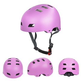 LANOVAGEAR Kids Bike Helmet for 2-14 Years Old Boys Girls, Adjustable Skateboard Helmet for Cycling, Skateboarding, Scooter, Skate (Purple, M)