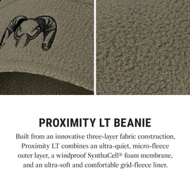 KUIU Proximity LT Beanie - Windproof, Ultra-Quiet, Lightweight Micro-Fleece, 4-Way Stretch, Odor-Resistant Cold Weather Hat for Hunting & Outdoor Activities Ash