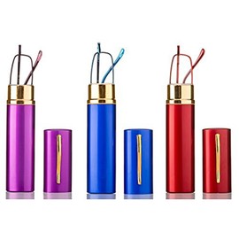 Newbee Fashion - Tube Readers Easy Compact On The Go Small Compact Pen Clip Portable Aluminum Hard Case Classic Spring Hinges Create Your Own Pack