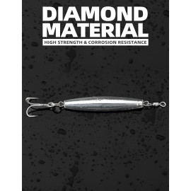 BLUEWING Diamond Jig Chrome 1pc Saltwater Fishing Jig with Treble Hook US Seller - 6oz