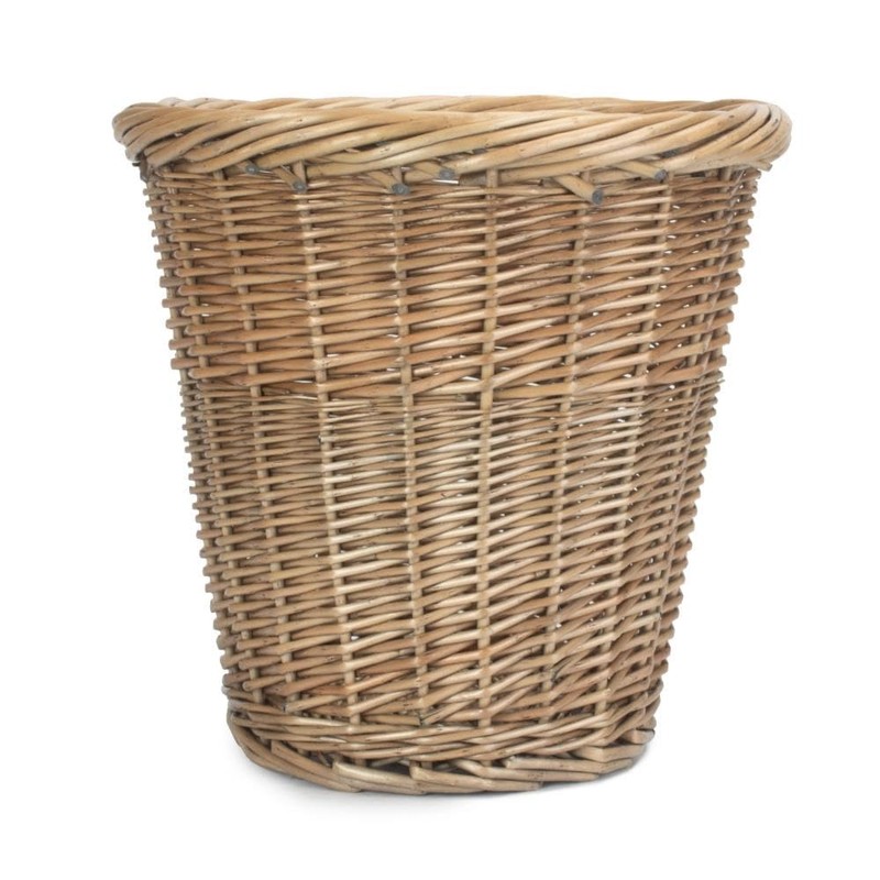 Red Hamper Antique Wash Waster Paper Bin, Wicker, Brown, 28