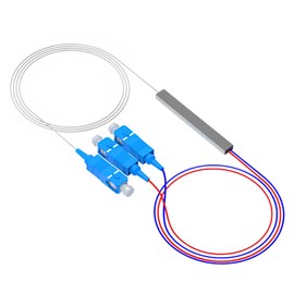 Poyiccot Fiber Optical Splitter, SC UPC 1X2 PLC Singlemode Fiber Optical Splitter, Telecom-Grade 0.9mm G657A1 Singlemode Fibe Pigtail 1260/1650nm. 1M/3.3FT.