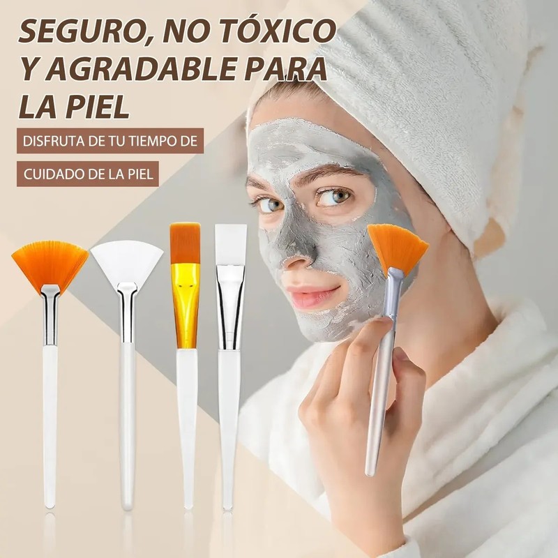 40pzs Para Facial Serum Acido Spa Brochas Mascalilla Blanco