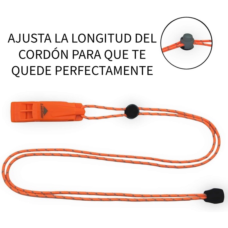 Timotech Set de 2 Silbato de Emergencia con Cordón de