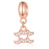 GLOWDAS Zodiac Charms Fit European Charm Bracelet - Rose Gold