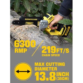 TROOZY 2-in-1 Cordless Pole Saw & 8-Inch Chainsaw, Brushless Motor with 4.0Ah Battery, Extendable Electric Tree Trimmer for High Branch Pruning, Limb Cutting & Quick Cleanup