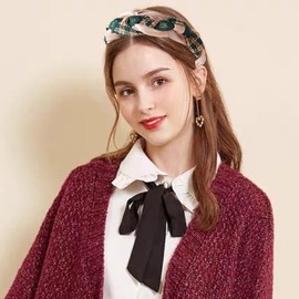 CIVFCRT 2024 Braided Headbands for Women Non Slip Headbands Weaving Shape Cute Hairband Hair Wide Knotted Headband with Teeth Hair Head Bands for Girls Daily Hair Accessories（Green）