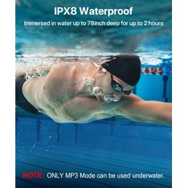 Bone Conduction Headphones Swimming Headphones, IPX8 Waterproof Wireless Headset Bluetooth 5.3, Built-in 32G with MP3 Player, Open Ear Sports Earphones for Swimming, Sports, Running