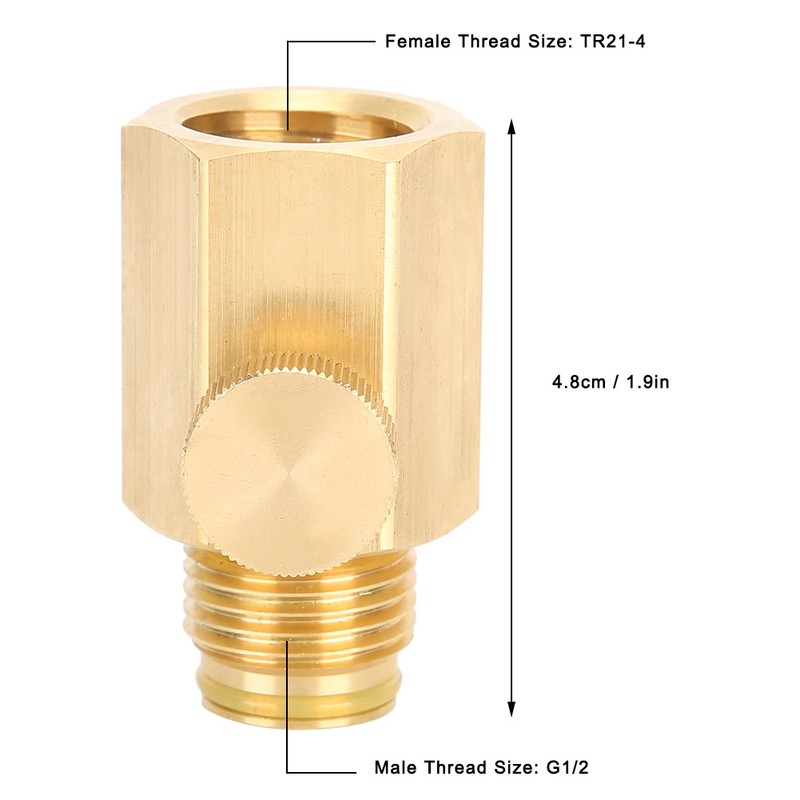 Soda Cylinder Adapter Valve with Switch Female Thread TR21-4 to