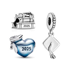 PHCLASY Graduation Cap Set Charms Compatible for Bracelets Graduation Jewelry Women's Bead Charms