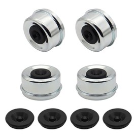 SUNCARACCL 4PCS 2.75" Trailer Hub Bearing Dust Caps, Trailer Axle Dust Cap Wheel Center Caps Grease Covers with 4 Rubber Plugs for 7000 to 8000 lb Dexter EZ Lube Trailer Boat Trailer Camper RV…