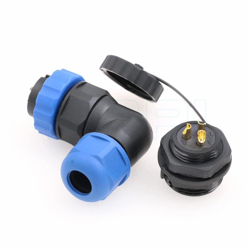 DRRI SD20 20mm Elbow 3 Pin Back nut Waterproof Aviation