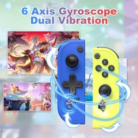 KOTILE Switch Controllers,Left Right Gamepad Compatible with Switch/Lite/OLED,Controllers Supports Screenshot/Wake-up Function/Motion Control(BY)