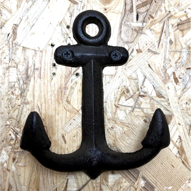 FTWDesign Anchor Double Coat Hook Made of Cast Iron