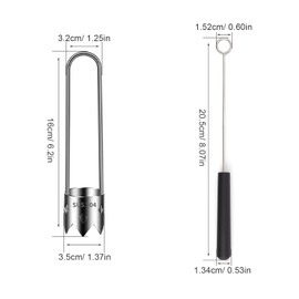 Vegetable and Fruit Corer Set, AMONENZ Apple Corer Apple Cutter, Reusable Pepper Corer, Stainless Steel Fruit Core Remover, for Peppers, Apple, Pear, Fruit