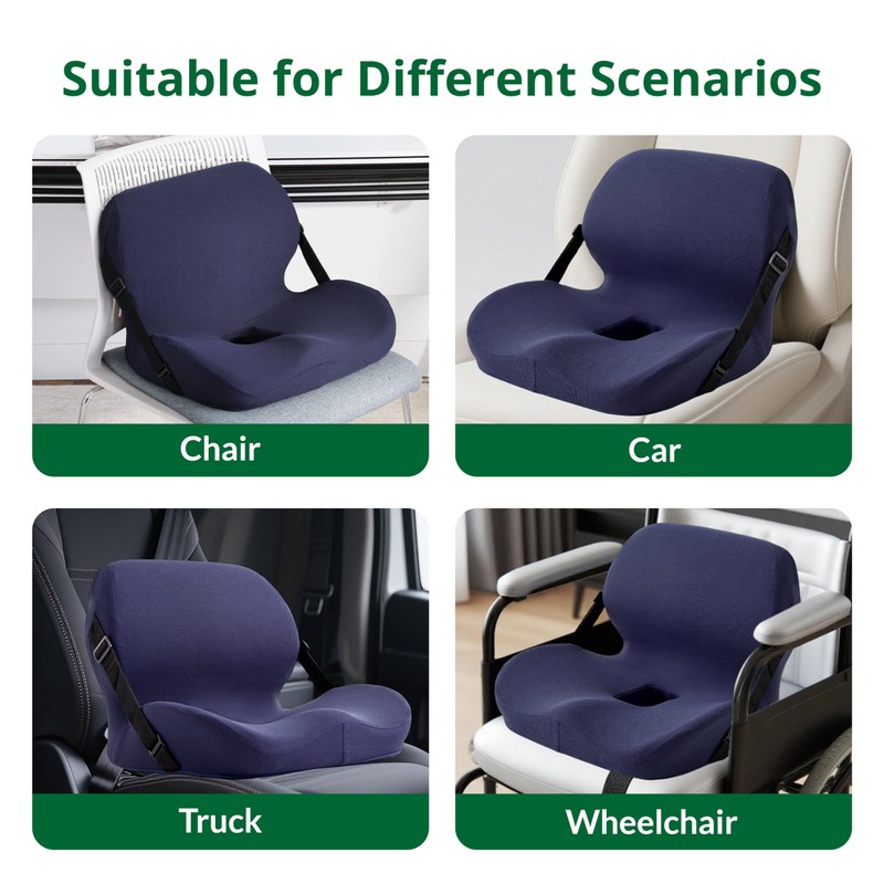 FuturaLoom Ergonomic Seat Cushion for Sciatica Relief & Long Driving