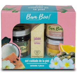 Set Cuidado de la Piel Bam Boo! Lifestyle 4 pzas (Crema Coco c/Exfoliante Vainilla)