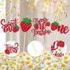 ZHUOWEISM 12 PCS Berry 1st Birthday Centerpiece Sticks Strawberry One
