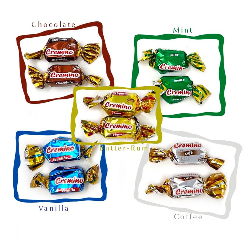 SweetGourmet Cremino Assorted Toffees, Arcor Soft Chewy Foil Wrapped Candy,