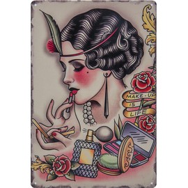 30 x 20 cm Retro Tin Sign - Barber Shop Vintage - Decorative Sign for Hairdresser, Barber, Hairstylist and Home