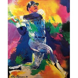 LEROY NEIMAN "Reggie Jackson Framed New Art 19.5" x 17.5"