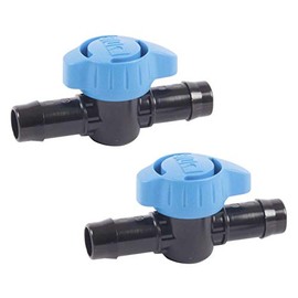 One Stop Outdoor (2-Pack) Professional Grade in-Line Barbed Ball Valve 16mm for 1/2 and 5/8 Inch Tubing (.570 to .620 ID) - Regulate & Shut Off/Turn On Water Flow