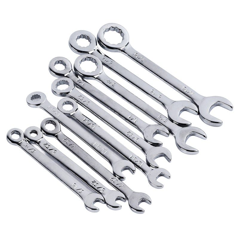 10PCS Mini Combination Wrench Set Steel Inch Open End Small