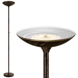 BoostArea Torchiere Floor Lamp Antique Bronze, 24W Super Bright LED Standing Lamp, 3000K Dimmable Pole Lamp with Rotary Switch, 70 Inch Tall Metal Modern Floor Lamps for Living Room/Bedroom/Office/Den