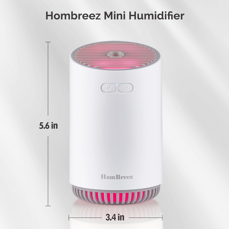 HomBreez Mini Humidifier, Cool Mist Humidifier for Baby, 320ml Small