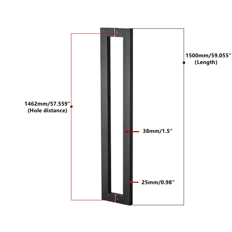 Ranbo Squared-Shaped/Rectangle 60" Large Push Pull Door Handle, Back to