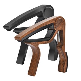 DOMMI Guitar Capo for Acoustic, Electric, Ukulele, Bass Guitar (Black+Rosewood)