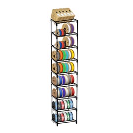 Razzi Fidel 9-Tier Modular 3D Printer Filament Storage Rack, High-Strength Carbon Steel Spool Holder & Organizer, Holds 54 Spools(1kg), Space-Saving, Customizable, Tool-free Assembly