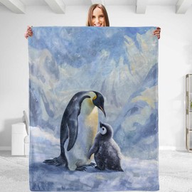 dhakalrlde for Penguin Blanket - Ultra Soft Plush Flannel Throw Blanket, Lightweight&Warm, Fuzzy for Couch, Bedroom, Travel Cozy & Comfy for All Seasons 50in×60in