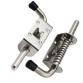 Changyeah 2 Pcs Spring Bar Lock Spring Latch Stainless Steel Spring Latch for Garage Doors or Barriers of All Types of Doors and Windows