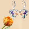 Hummingbird Earrings for Women Purple Hummingbird Earrings Dangle Sterling Silver