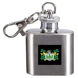 Bullock Family Crest Surname Coat of Arms 1oz Hip Flask Kerying Engraved