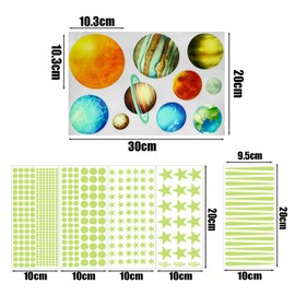 464 Luminous Stickers, Planet Stickers, Dotted Star Glow Stickers, Fluorescent Wall Stickers, Nursery Decoration Stickers