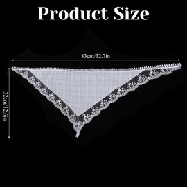 Lace Hair Scarf Flower Triangle White Lace Bandana Cute Stylish Laces Head Covering for Wedding Bridal Headband Kerchief Spring Summer Hair Accessories