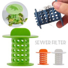 Thenewstyle New Handle Bathroom Drain Hair Catcher Bath Stopper Plug Sink Strainer Filter Sewer Dredge Device Shower Hair Stopper (Pack of 4) Green-Blue-White-Orange 1.5 inch to 1.75 inch