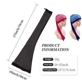 SUIOPPYUW Wig Sleeve Style Mesh Cap Versatile Cover For Wig And Locs Long Wig Loc Cap Wraps With Elastic Band Bun Faux Locs Long, blue