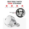 AMAZICHA Stainless Seat Bolt Fender Rear Seat Screw Skull Pattern