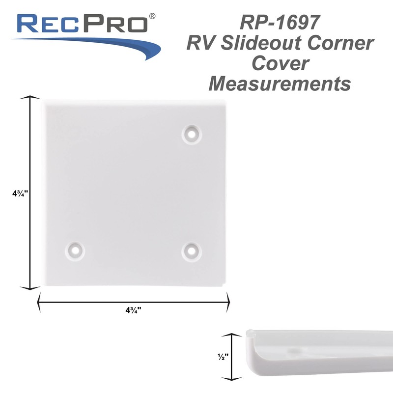 RecPro RV Slide-Out Corner Cover Square 4 1/2" (2)
